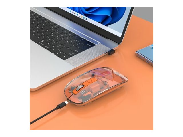 MH Transparente USB-A Funkmaus 4T orange