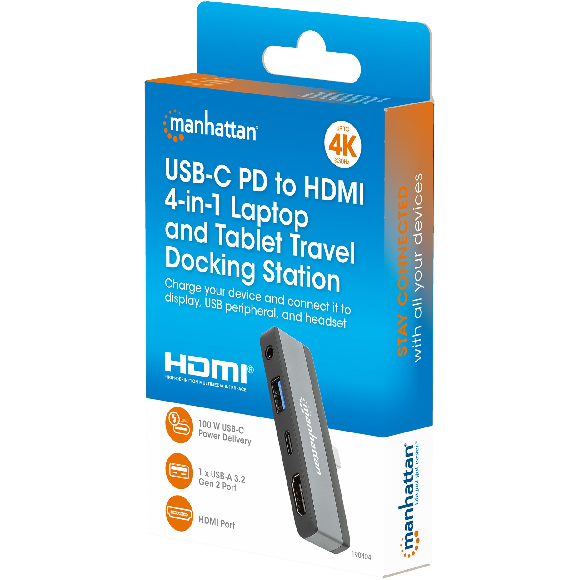 MANHATTAN USB-C PD auf HDMI 4-in-1 Mobile Dockingstation