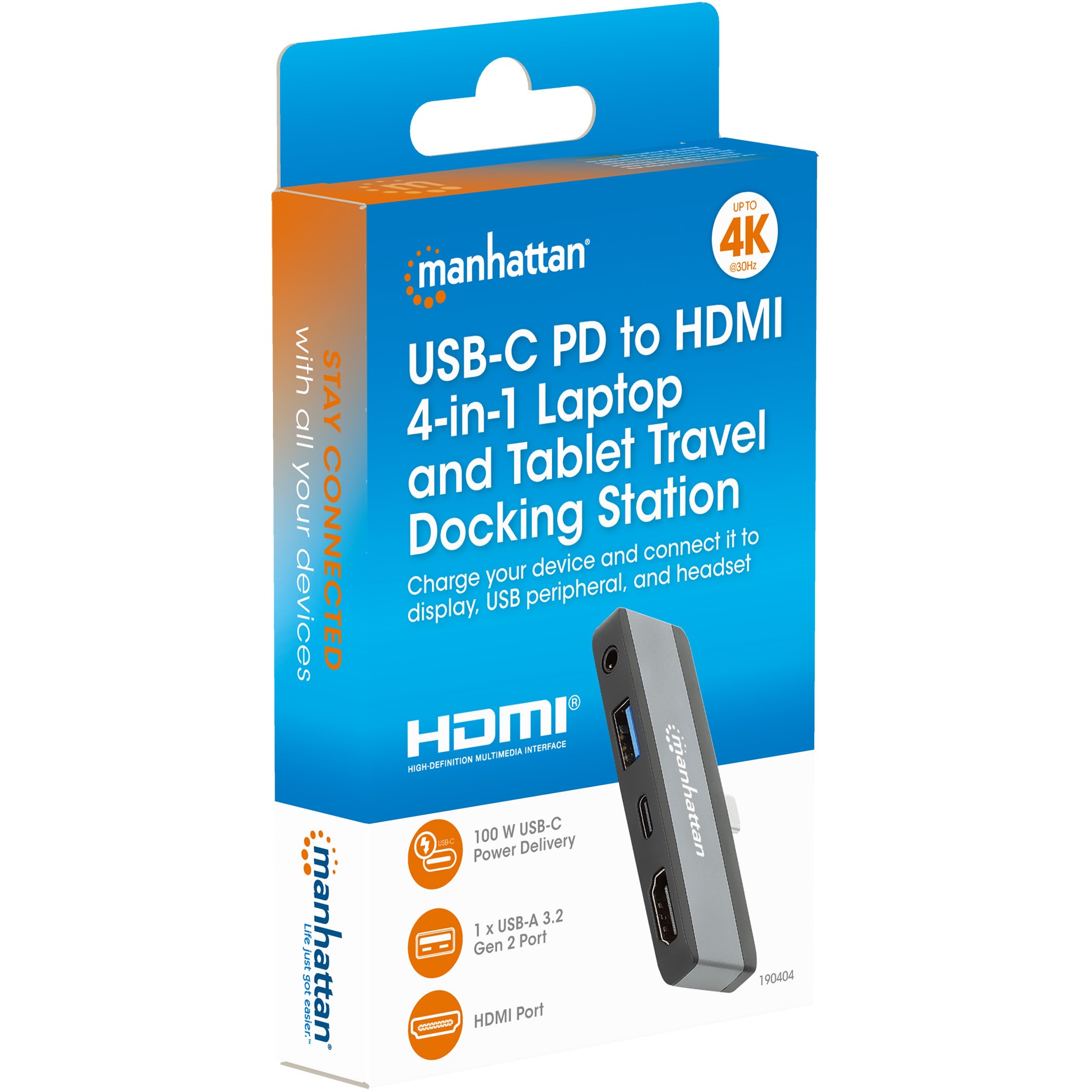 MANHATTAN USB-C PD auf HDMI 4-in-1 Mobile Dockingstation