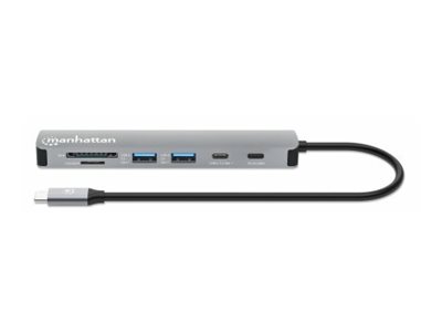 MANHATTAN USB-C PD auf HDMI 7-in-1 4K Dockingstation grau