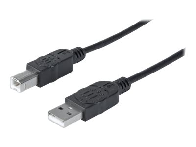 MANHATTAN USB Kabel A -> B St/St  1.80m schwarz