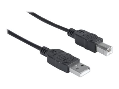 MANHATTAN USB Kabel A -> B St/St  1.80m schwarz