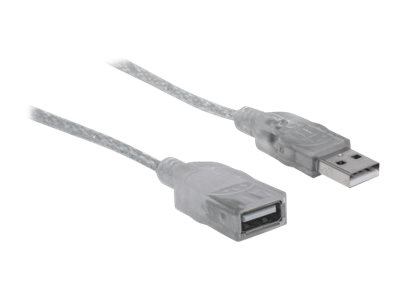 MH USB Kabel A-St./A-Buchse 1,8m silber