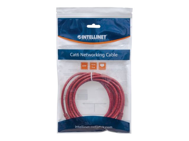 INT Netzwerkkabel Cat6 U/UTP 1m rot