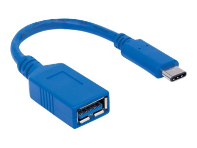 MANHATTAN USB Kabel 3.1 C -> A St/Bu  0.15m blau