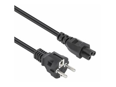 Manhattan Stromkabel C5 auf Schutzkontakt 1m schwarz