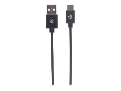 MANHATTAN USB 2.0 Typ C-Kabel C-Stecker/A-Stecker 3m schwarz
