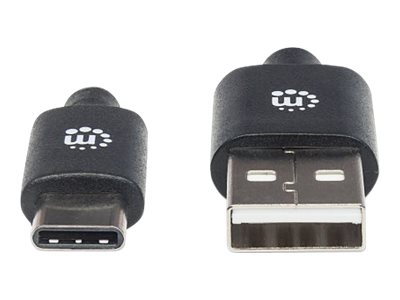 MANHATTAN USB 2.0 Typ C-Kabel C-Stecker/A-Stecker 3m schwarz