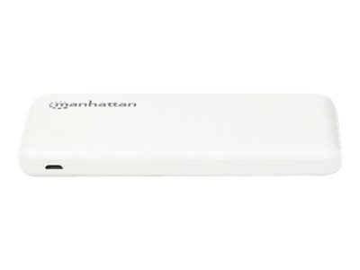 MANHATTAN Powerbank 10.000 mAh 2xUSB USB-C + Micro-USB weiß