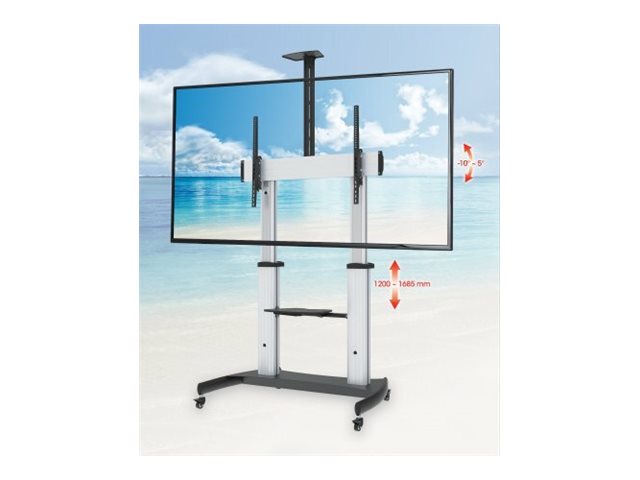 MH TV-Staender rollbar 60-100Z 2 Fachbdn