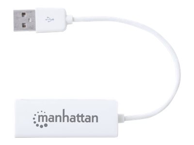 MANHATTAN USB Adapter USB 2.0 -> RJ45 Fast Ethernet    weiß