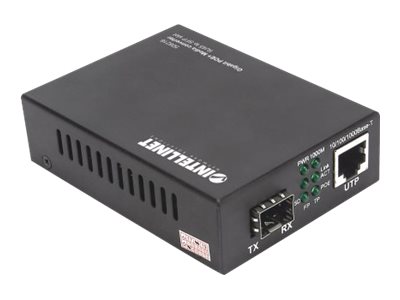 INTELLINET Gigabit PoE + Medienkonverter RJ45 SFP 120km