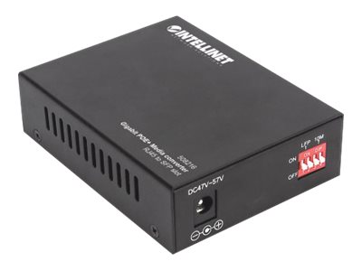 INTELLINET Gigabit PoE + Medienkonverter RJ45 SFP 120km