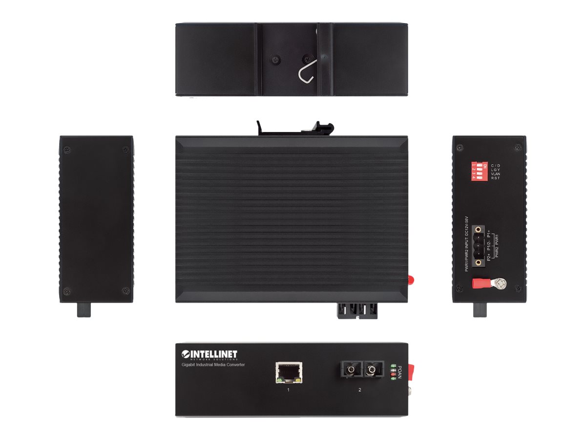INTELLINET Industrie Gigabit Medienkonverter SC 20km IP40