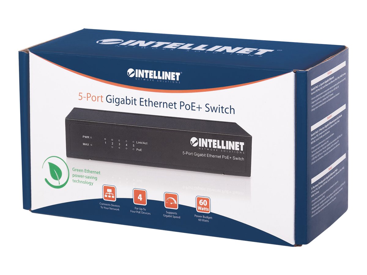 INT 5-Port Gigabit Ethernet PoE+ Switch