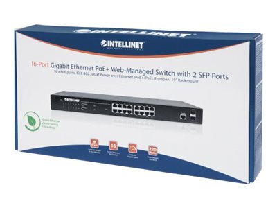 INTELLINET 16 Port Gigabit PoE+ Switch