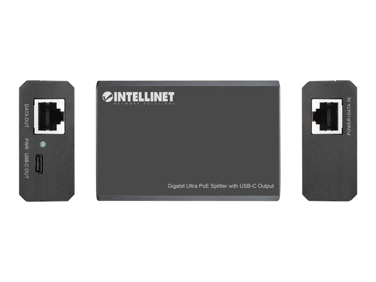 INTELLINET Gigabit Ultra PoE-Splitter mit USB-C-Ausgang 45W