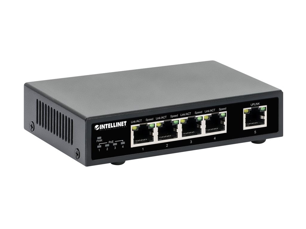 INTELLINET 5-Port Gigabit PoE+ Switch 62W