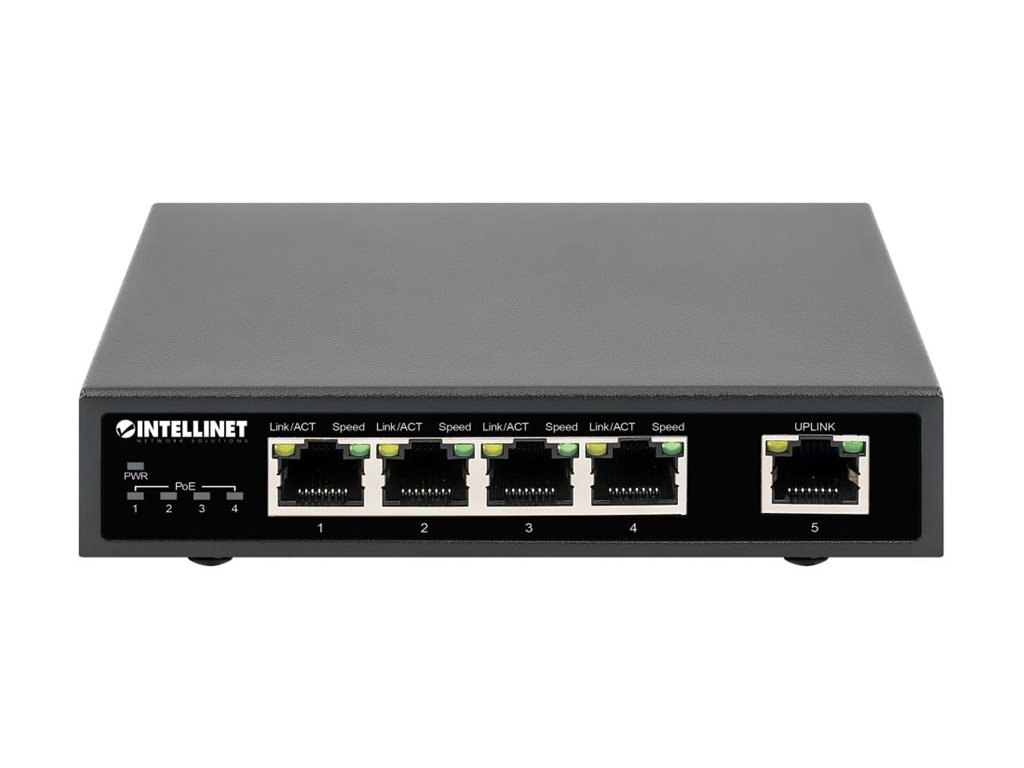 INTELLINET 5-Port Gigabit PoE+ Switch 62W