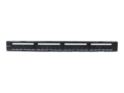 INTELLINET Patchpanel,19,Blank,24Port,1U,Cable Manag.,Black