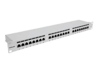 INT 24-Port Cat6a Patchpanel FTP grau