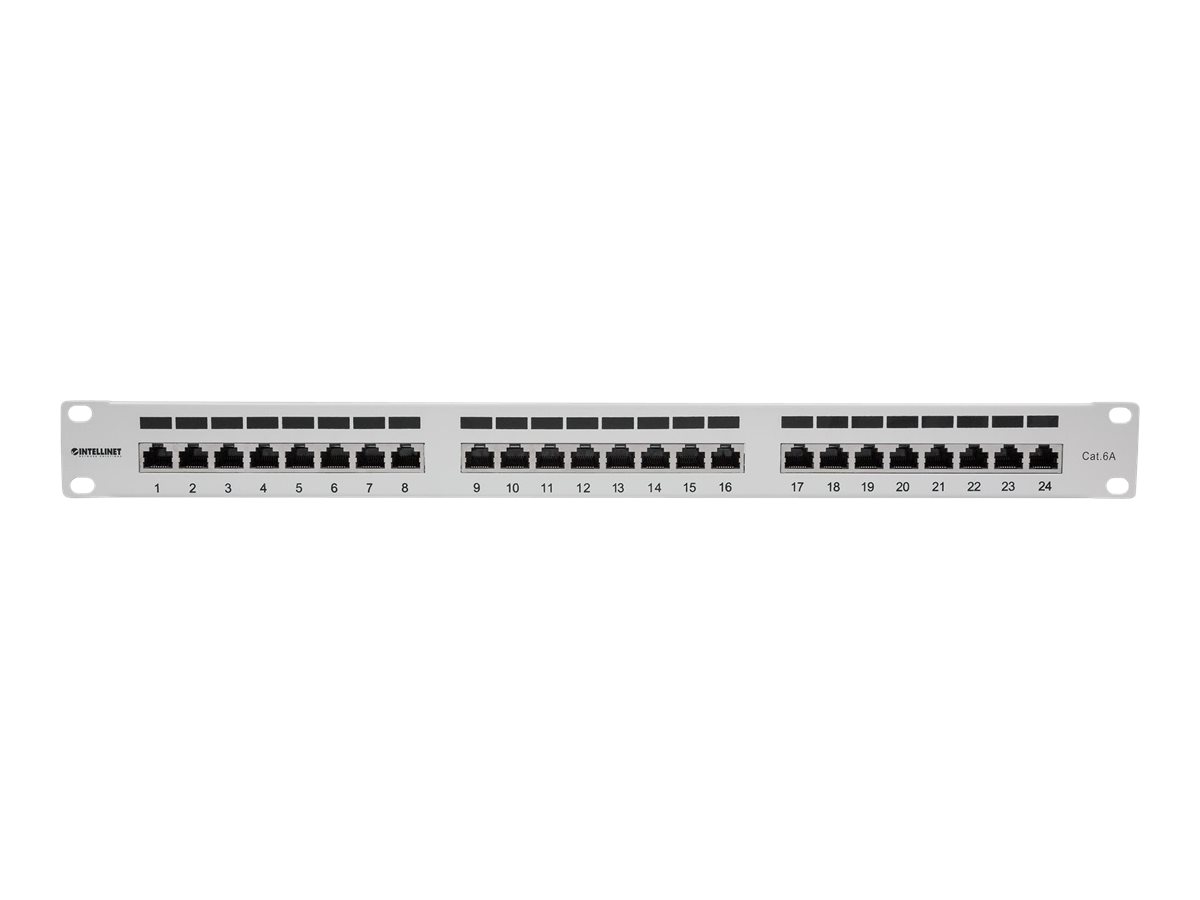 INT 24-Port Cat6a Patchpanel FTP grau