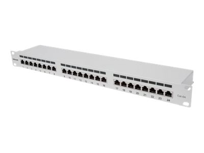 INT 24-Port Cat6a Patchpanel FTP grau
