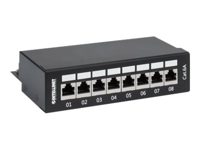 INTELLINET 8-Port Cat6a Patchpanel FTP Desktop schwarz