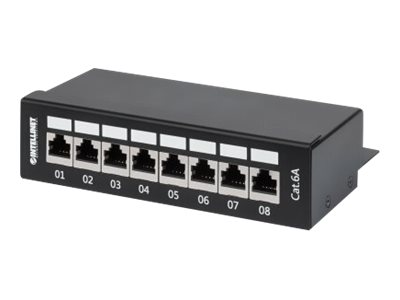 INTELLINET 8-Port Cat6a Patchpanel FTP Desktop schwarz