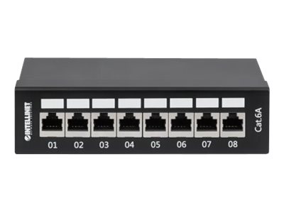 INTELLINET 8-Port Cat6a Patchpanel FTP Desktop schwarz