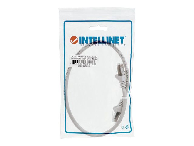 INTELLINET Patchkabel RJ45 S/FTP Cat6 0.5m LSZH Hebels. grau