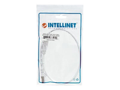 INTELLINET Patchkabel RJ45 S/FTP Cat6 0,5m LSZH Hebels. weiß