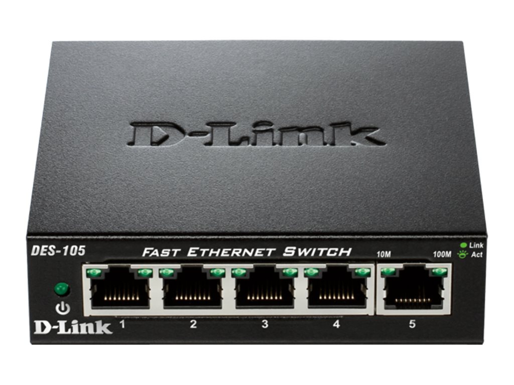 D-Link DES-105 5-Port Fast Ethernet Unmanaged Desktop Switch