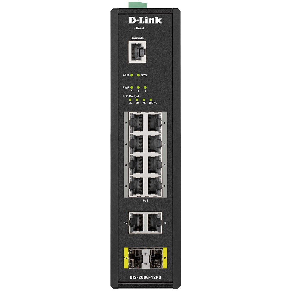 D-Link DIS-200G-12PS Netzwerk-Switch Managed L2 , Gigabit Ethernet (10/100/1000), Power over Ethernet (PoE)