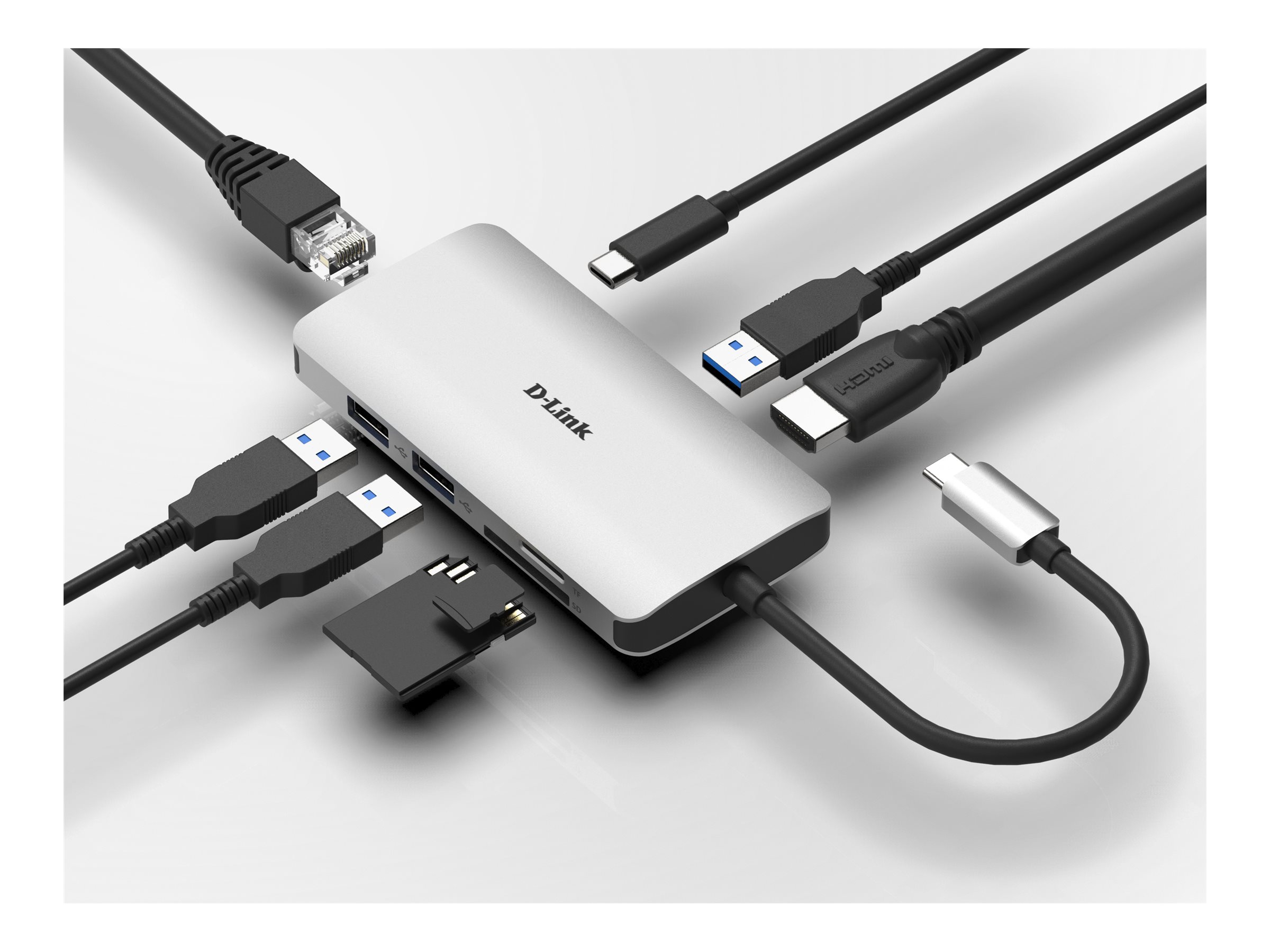 D-Link DUB-M810  8-in-1 USB-C Hub mit HDMI/USB-PD/GBE/SD-R. retail