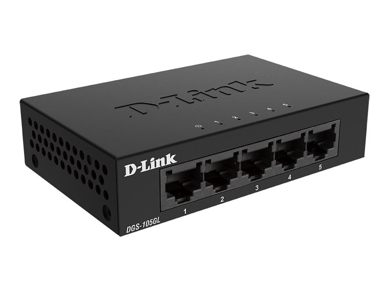 D-Link DGS-105GL/E Netzwerk-Switch Unmanaged Gigabit Ethernet (10/100/1000) Schwarz