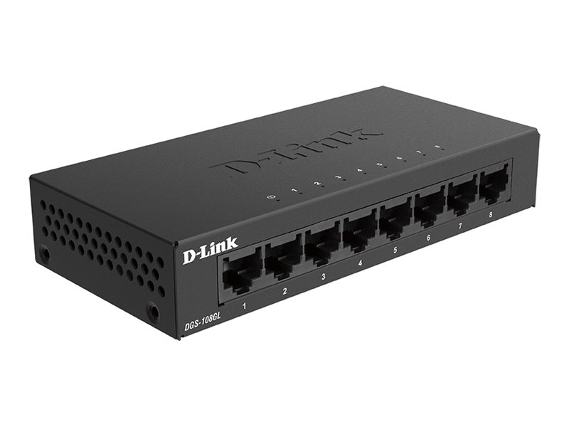 D-Link DGS-108GL Unmanaged Gigabit Ethernet (10/100/1000) Schwarz