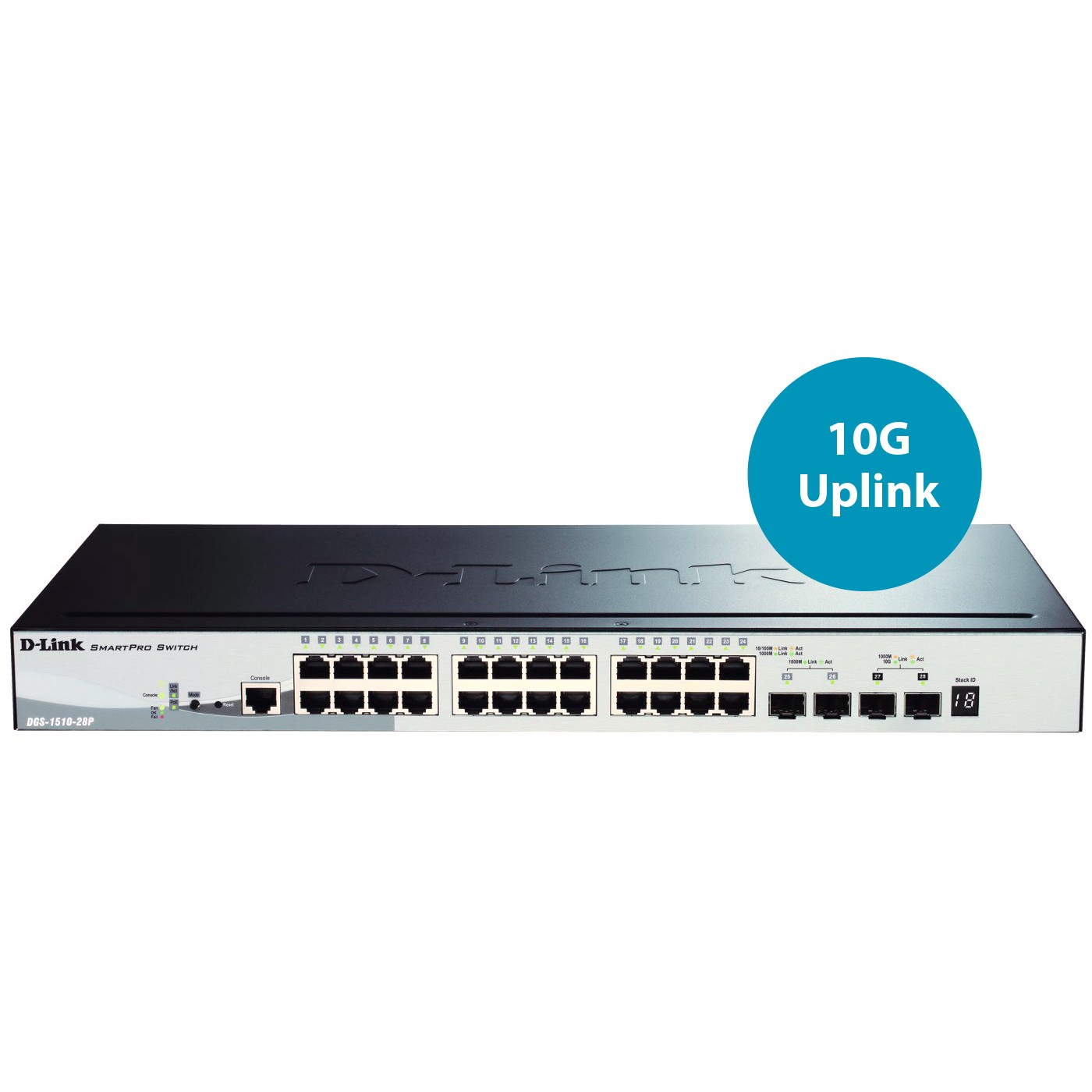 D-Link DGS-1510-28P Netzwerk-Switch Managed L3 Gigabit Ethernet (10/100/1000) Power over Ethernet (PoE) Schwarz