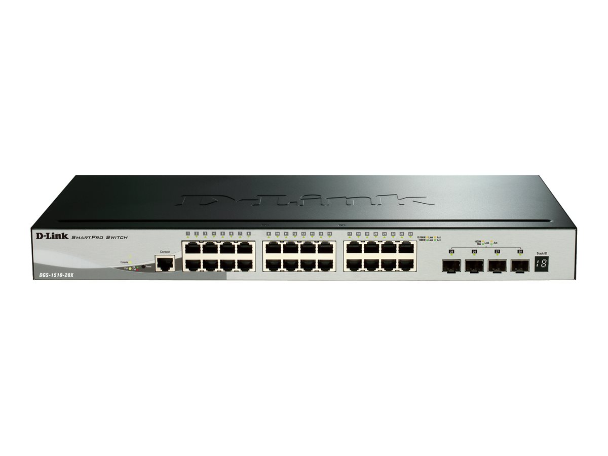 D-Link DGS-1510-28X Smart Managed Gigabit Stack Switch 4x 10G