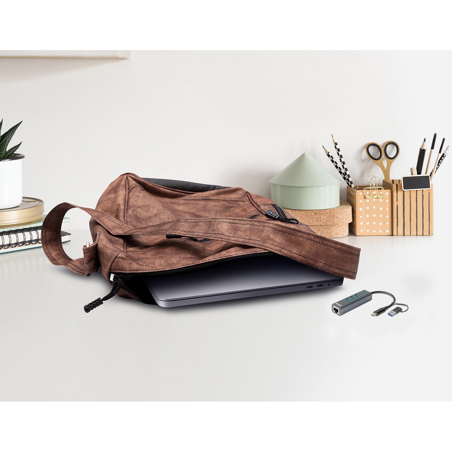 D-Link DUB-2332  USB-C nach 1000MBit Adapter mit USB-Hub retail