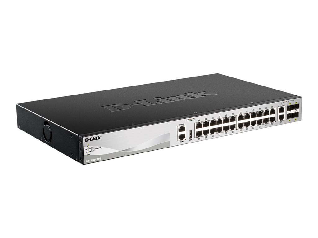 D-Link DGS-3130-30TS/E 30Port Switch, Layer 3 Gigabit Stack (SI)