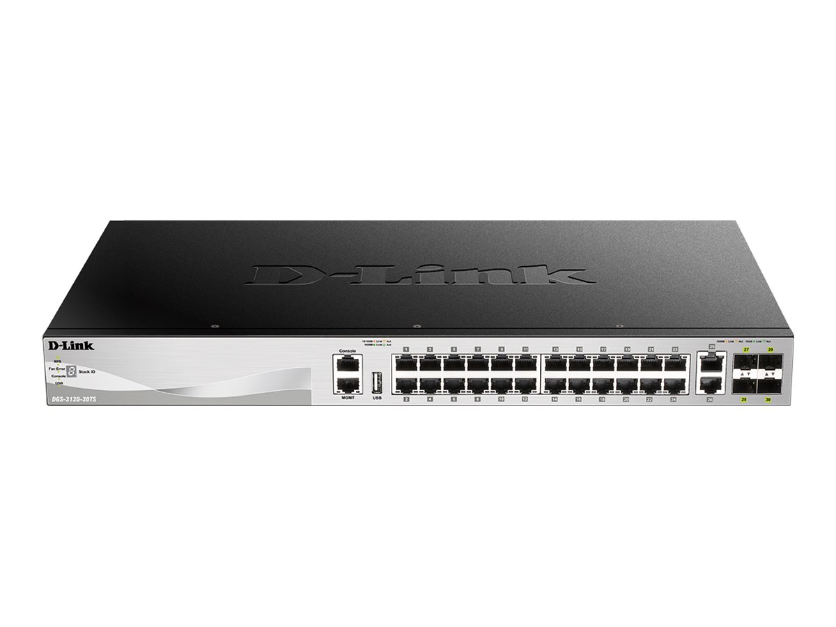 D-Link DGS-3130-30TS/E 30Port Switch, Layer 3 Gigabit Stack (SI)