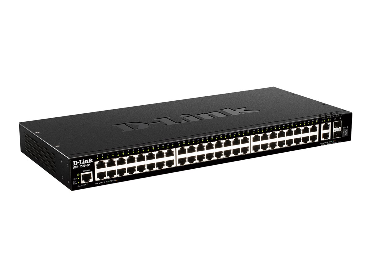 D-Link DGS-1520-52/E 52-Port Smart Managed Gigabit Stack Switch 4x 10G