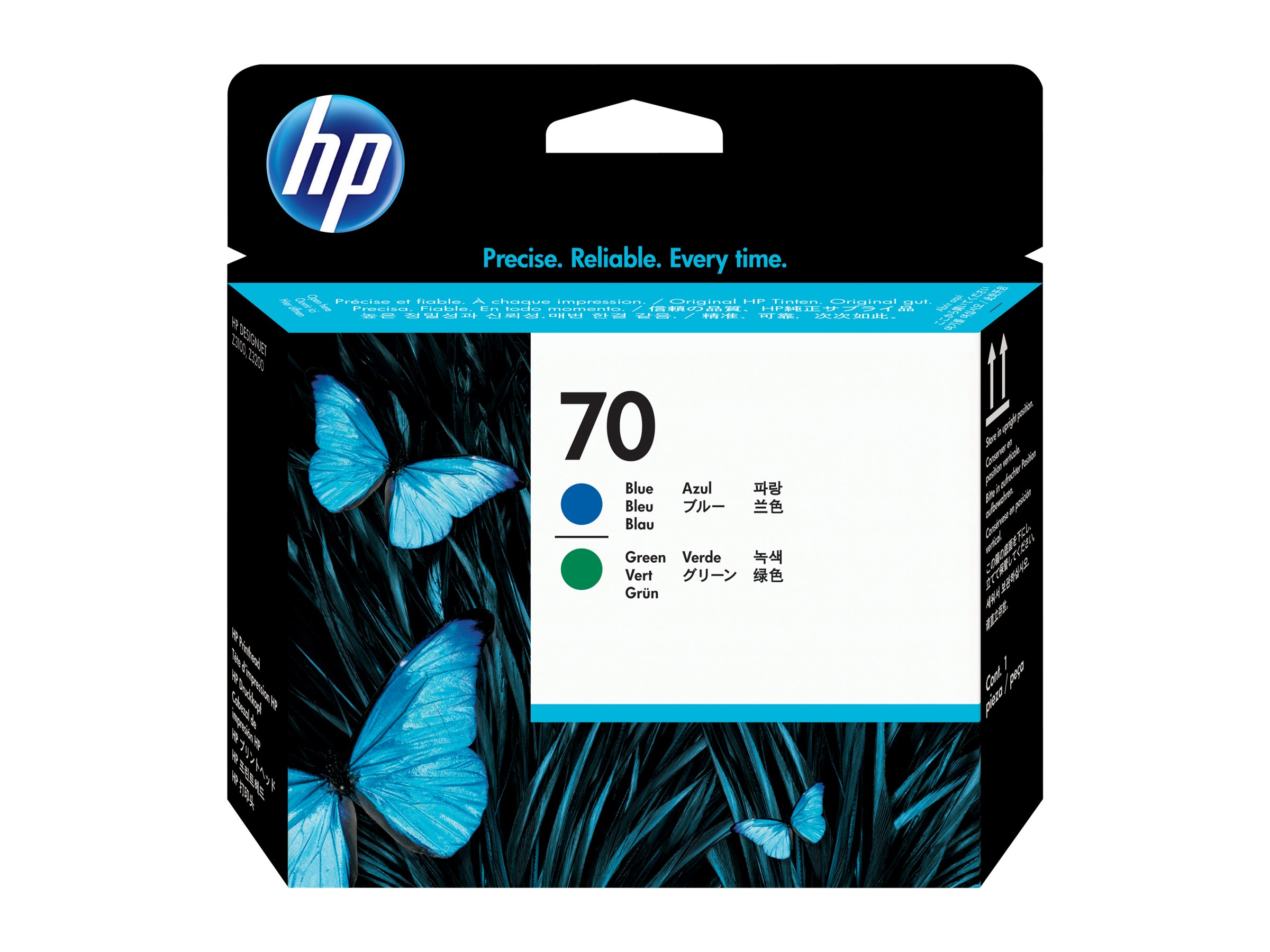 HP 70 Druckkopf blau+gruen