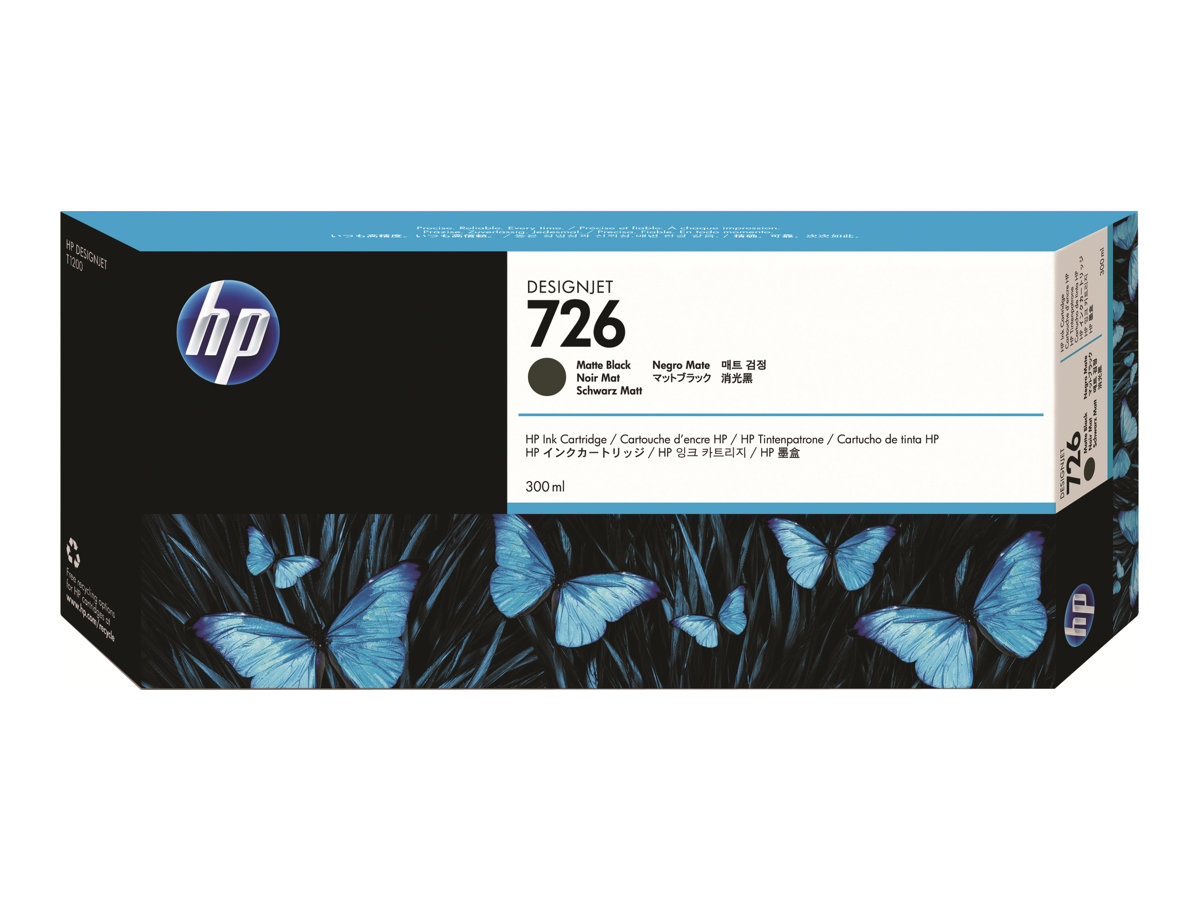 HP 726 Tinte schwarz matt 300ml