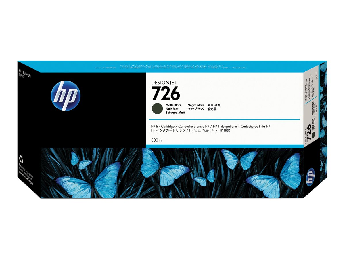 HP 726 Tinte schwarz matt 300ml