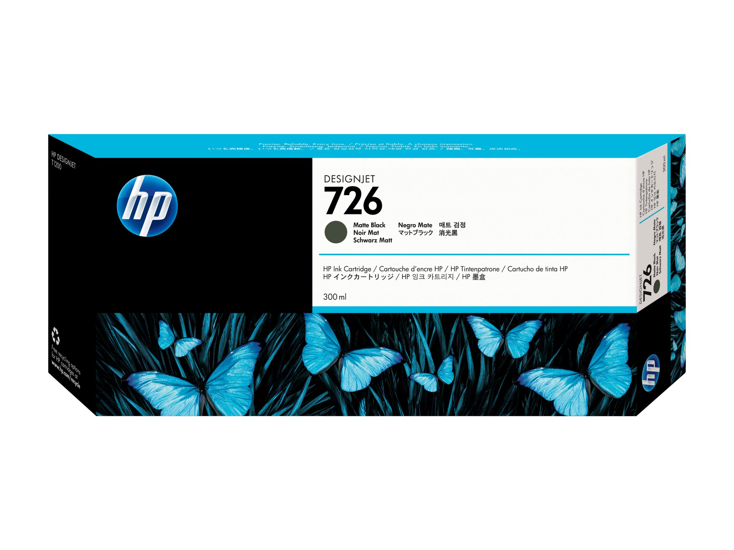 HP 726 Tinte schwarz matt 300ml
