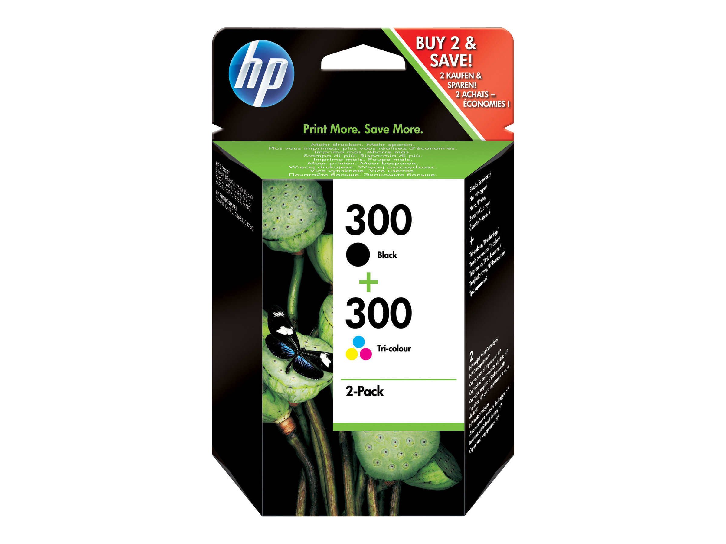 HP 300 2er-Pack Schwarz/Cyan/Magenta/Gelb Original Druckerpatronen