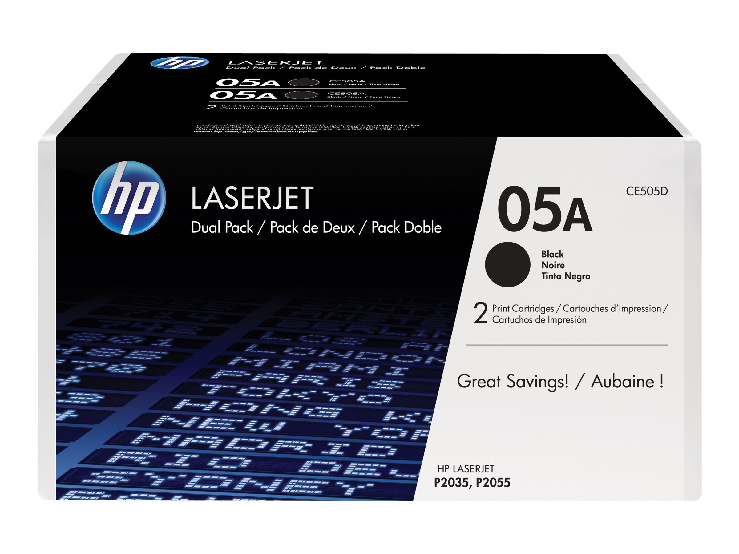HP 05A 2er-Pack Schwarz Original LaserJet Tonerkartuschen