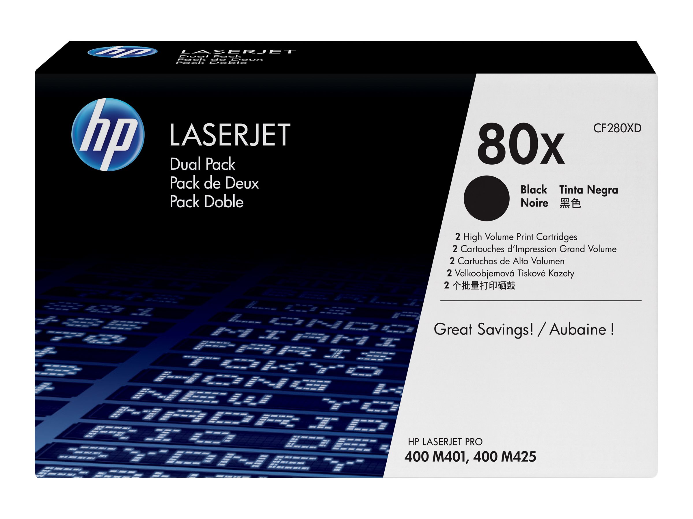 HP 80x   2x  Schwarz     LaserJet    Tonerpatrone